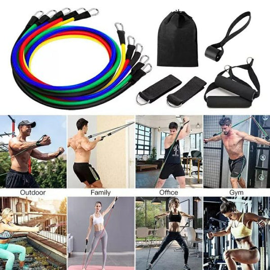 5-in-1 Power Exercise Resistance Band Set,front
